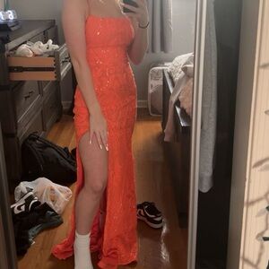 orange prom dress